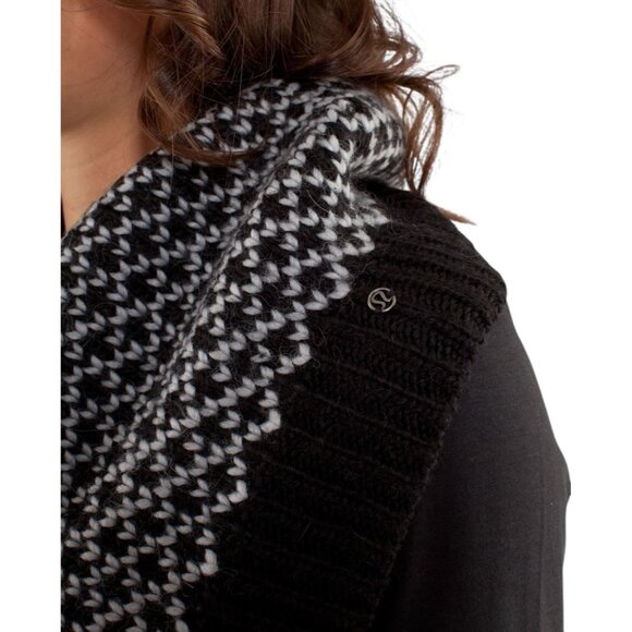 Lululemon Infinity Mad Fair Isle Scarf Silver Slate/Black One Size Winter Boho - Picture 11 of 14